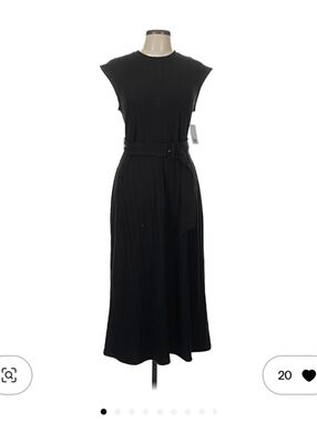 NINE WEST Black Belted Sleeveless Midi Dress NWT